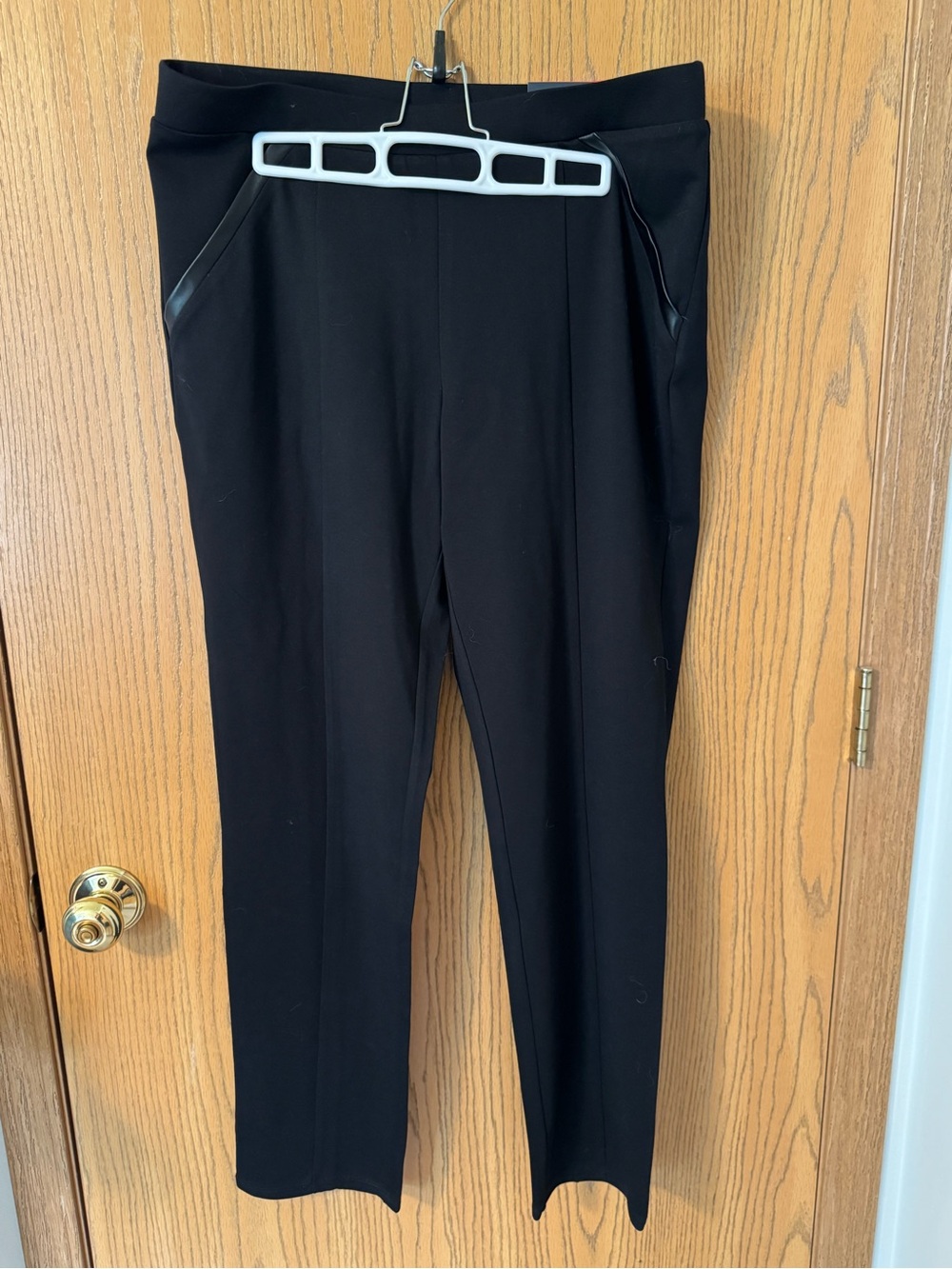 Rafaella Faux Leather Trimmed Pull-On Pants